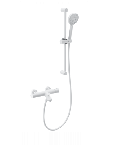 Смеситель для ванны с душем и термостатом WONZON & WOGHAND, Белый матовый (WW-C2002-A-MW)