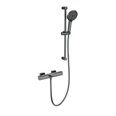 Смеситель для ванны с душевым гарнитуром и термостатом WONZON & WOGHAND, Темный графит (WW-C2017-A-BGG)