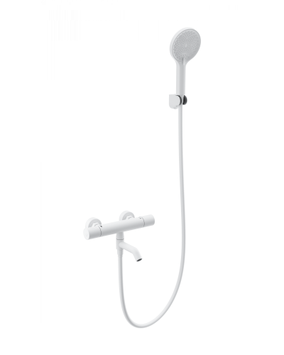 Смеситель для ванны с душем и термостатом WONZON & WOGHAND, Белый матовый (WW-B3013-A1-MW)