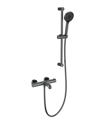 Смеситель для ванны с душевым гарнитуром и термостатом WONZON & WOGHAND, Темный графит (WW-C2006-A-BGG)