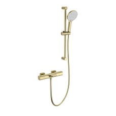 Смеситель для ванны с душевым гарнитуром и термостатом WONZON & WOGHAND, Брашированное золото (WW-C2017-A-BG)