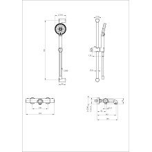 Смеситель для ванны с душевым гарнитуром и термостатом WONZON & WOGHAND, Темный графит (WW-C2006-A-BGG)