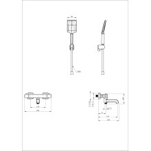 Смеситель для ванны с душем и термостатом WONZON & WOGHAND, Брашированное золото (WW-B2026-A1-BG)