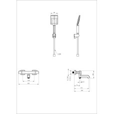 Смеситель для ванны с душем и термостатом WONZON & WOGHAND, Темный графит (WW-B2026-A1-BGG)