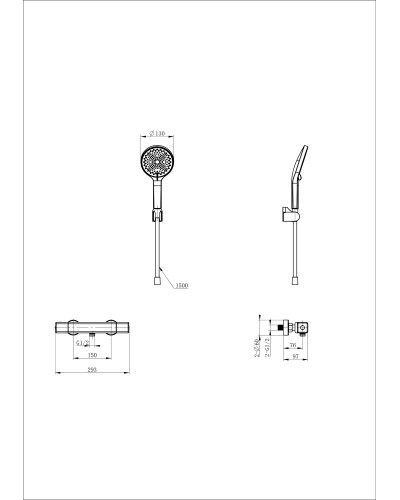 Смеситель для душа с термостатом WONZON & WOGHAND, Хром (WW-B2016-A-CR)