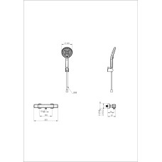 Смеситель для душа с термостатом WONZON & WOGHAND, Темный графит (WW-B2016-A-BGG)