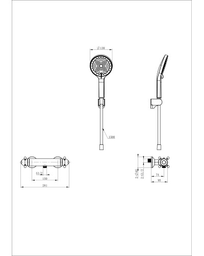 Смеситель для душа с термостатом WONZON & WOGHAND, Белый матовый (WW-B2048-A-MW)
