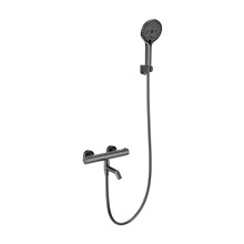 Смеситель для ванны с душем и термостатом WONZON & WOGHAND, Темный графит (WW-B2065-A1-BGG)