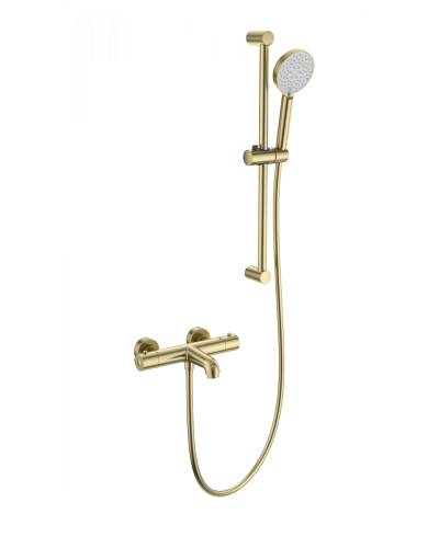 Смеситель для ванны с душем и термостатом WONZON & WOGHAND, Брашированное золото (WW-C2006-A-BG)