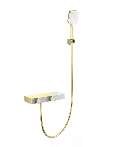 Смеситель для ванны с душем и термостатом WONZON & WOGHAND, Брашированное золото (WW-B2551-BG)