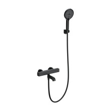 Смеситель для ванны с душем и термостатом WONZON & WOGHAND, Черный матовый (WW-B2016-A1-MB)