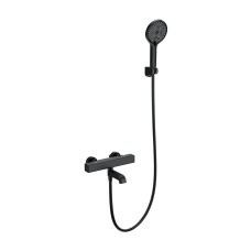 Смеситель для ванны с душем и термостатом WONZON & WOGHAND, Черный матовый (WW-B2016-A1-MB)