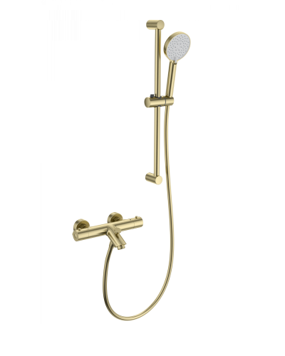 Смеситель для ванны с душем и термостатом WONZON & WOGHAND, Брашированное золото (WW-C2002-A-BG)