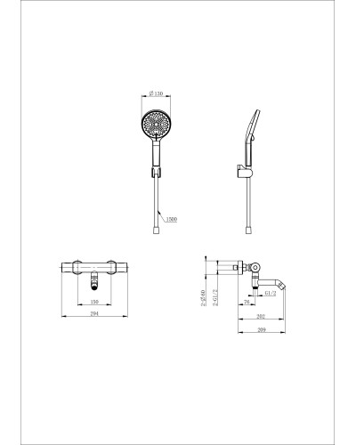Смеситель для ванны с душем и термостатом WONZON & WOGHAND, Белый матовый (WW-B3013-A1-MW)