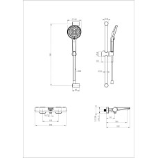 Смеситель для ванны с душевым гарнитуром и термостатом WONZON & WOGHAND, Хром (WW-C2021-A-CR)
