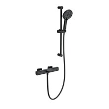 Смеситель для ванны с душевым гарнитуром и термостатом WONZON & WOGHAND, Черный матовый (WW-C2017-A-MB)