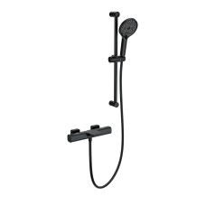 Смеситель для ванны с душевым гарнитуром и термостатом WONZON & WOGHAND, Черный матовый (WW-C2017-A-MB)