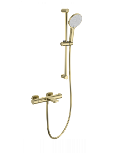 Смеситель для ванны с душем и термостатом WONZON & WOGHAND, Брашированное золото (WW-C2021-A-BG)