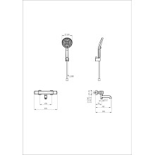 Смеситель для ванны с душем и термостатом WONZON & WOGHAND, Черный матовый (WW-B2016-A1-MB)