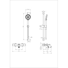 Смеситель для ванны с душевым гарнитуром и термостатом WONZON & WOGHAND, Хром (WW-C2002-A-CR)