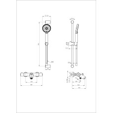 Смеситель для ванны с душевым гарнитуром и термостатом WONZON & WOGHAND, Хром (WW-C2002-A-CR)