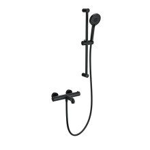 Смеситель для ванны с душевым гарнитуром и термостатом WONZON & WOGHAND, Черный матовый (WW-C2006-A-MB)