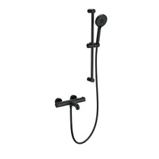 Смеситель для ванны с душевым гарнитуром и термостатом WONZON & WOGHAND, Черный матовый (WW-C2006-A-MB)