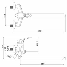 Смеситель универсальный Lemark Luna LM4157C Хром