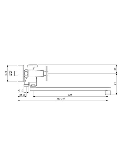 Смеситель для ванны Vidima Art BA330AA универсальный Хром