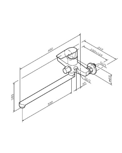 Смеситель для ванны AM.PM Gem F90A90000 универсальный Хром