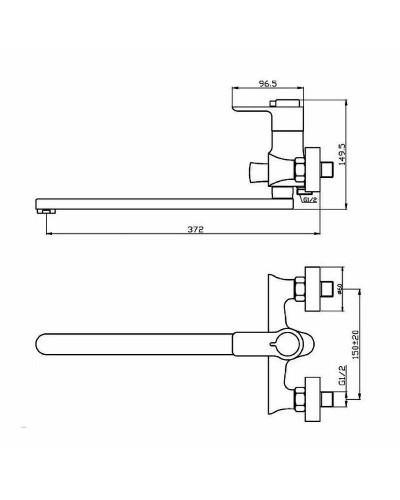 Смеситель для ванны Orange Aristo T19-211cr универсальный Хром