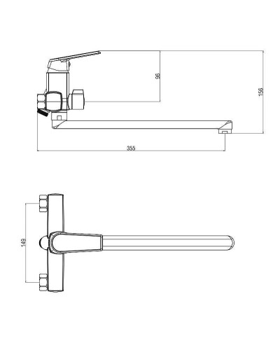 Смеситель для ванны Orange OneLife P02-211cr универсальный Хром