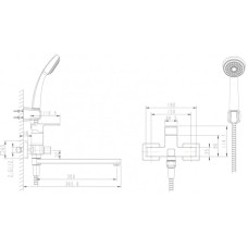 Смеситель для ванны Bravat Riffle F672106C-LB
