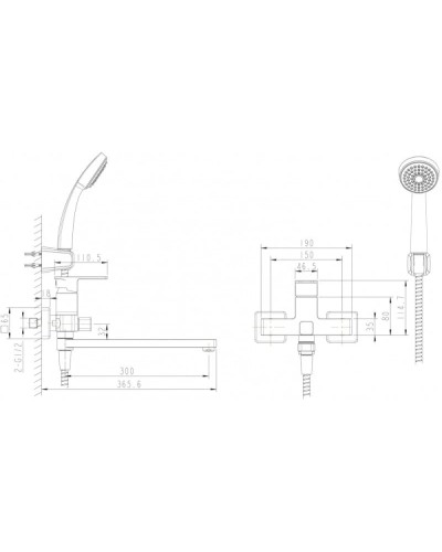 Смеситель для ванны Bravat Riffle F672106C-LB