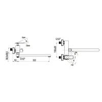 Смеситель для ванны BelBagno Ticino TIC-VDLM-CRM