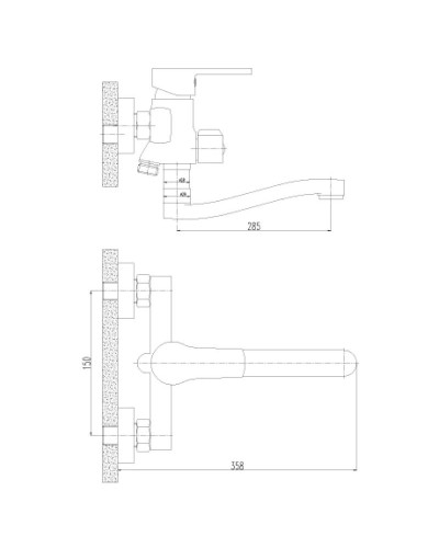 Смеситель для ванны Rossinka I I35-34