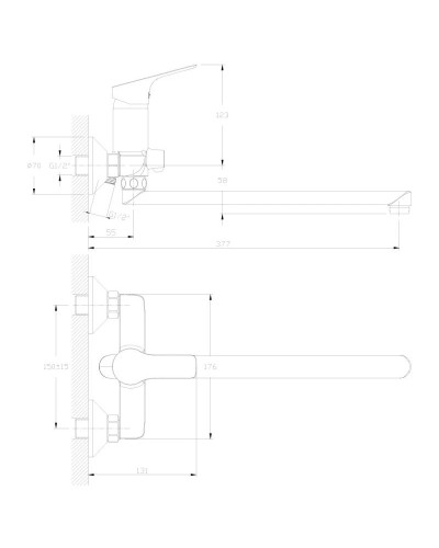 Смеситель для ванны Rossinka RS29 RS29-33