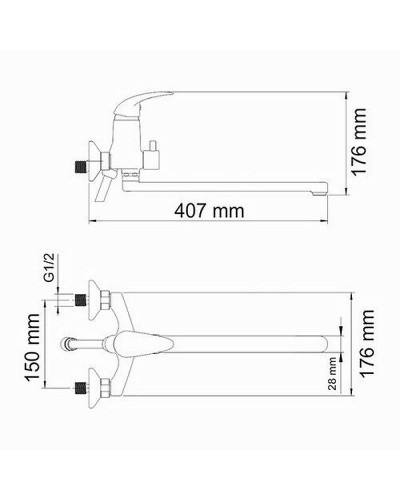 Смеситель для ванны WasserKRAFT Isen 2602L универсальный Хром