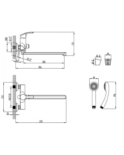 Смеситель для ванны Lemark Plus Strike LM1157C универсальный Хром