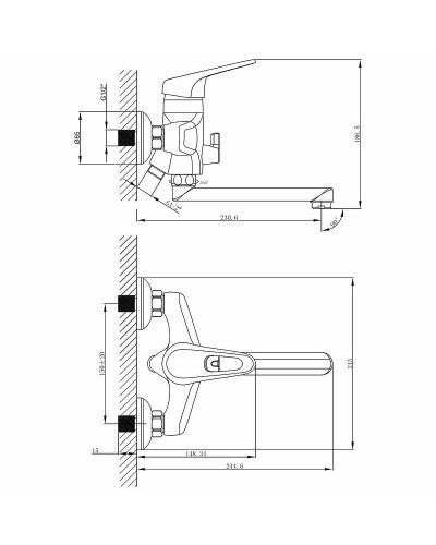Смеситель для ванны Lemark Luna LM4113C универсальный Хром