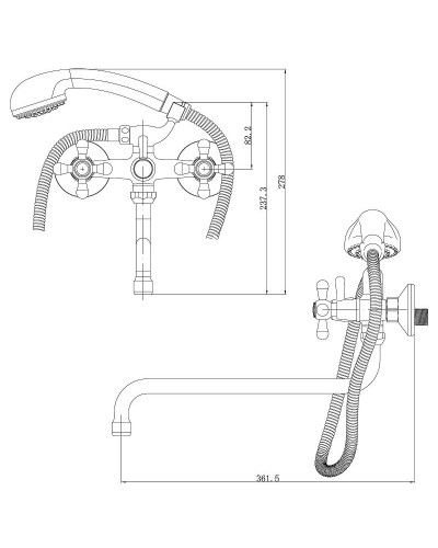 Смеситель для ванны Lemark Promotion LM6041C универсальный Хром