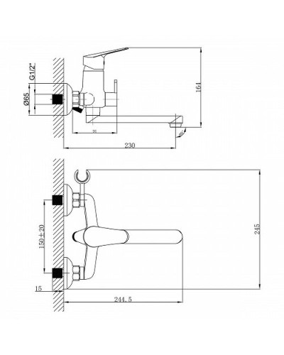 Смеситель для ванны Lemark Partner LM6513C универсальный Хром