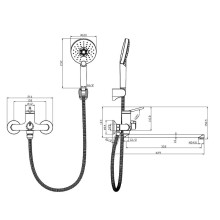 Смеситель для ванны Lemark Minima LM3851C универсальный Хром