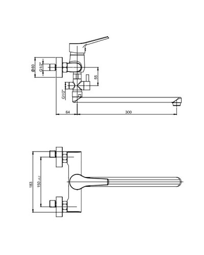 Смеситель для ванны Paini Messina MECR119KM универсальный Хром