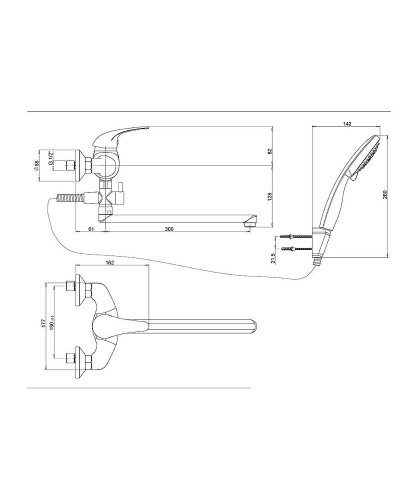 Смеситель для ванны Paini Smile 39CR112P19CAKM универсальный Хром