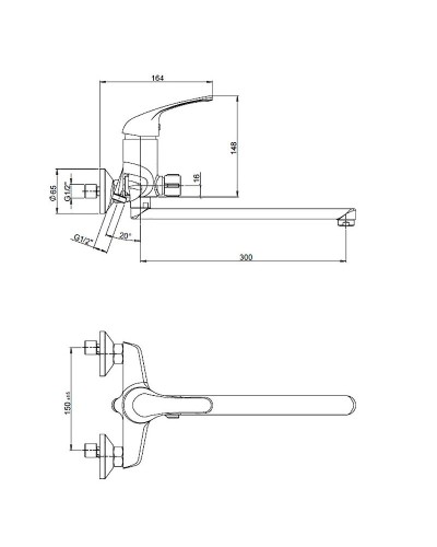 Смеситель для ванны Paini Trento TRCR119LMKM универсальный Хром