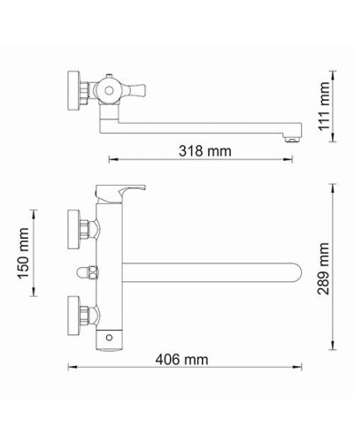 Смеситель для ванны WasserKRAFT Berkel 4802L универсальный Хром