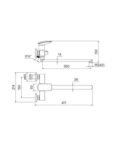 Смеситель для ванны Iddis Stone STOSB00i10WA Хром
