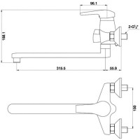 Смеситель для ванны Timo Classic 0045Y-CR chrome