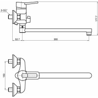 Смеситель для ванны Timo Junior INOX 1905Y-CR chrome